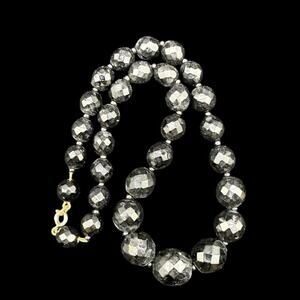 Vintage Heavy Chunky Black Faceted Bead Statement Necklace